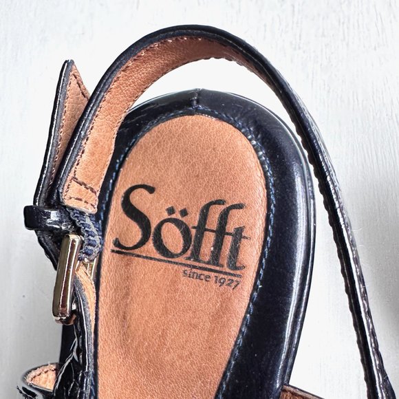 SöFFT Womens Wedge Navy Patent Leather 8 M - Picture 4 of 13